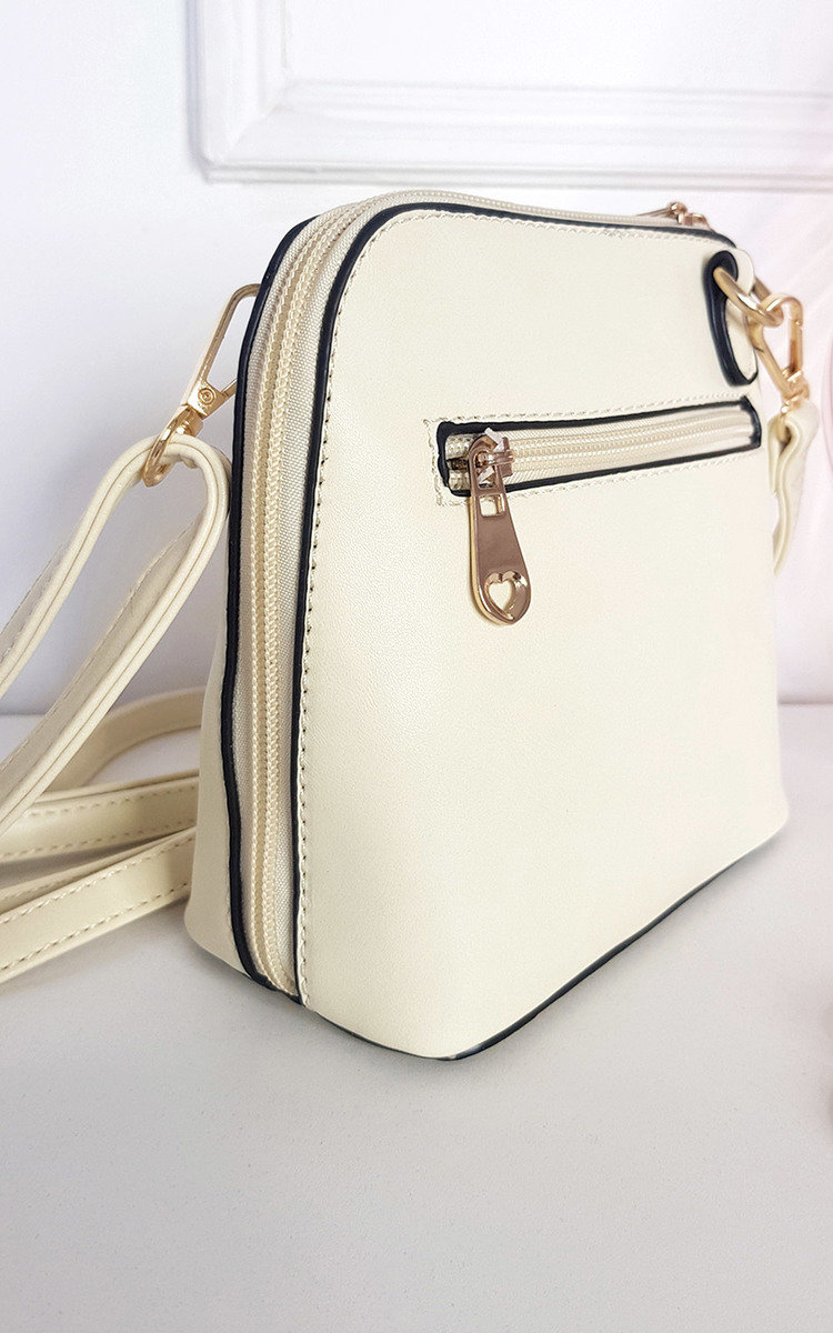 Maria Faux Leather Crossbody Bag with Gold Detail Thumbnail Maria Faux Leather Crossbody Bag with Gold Detail Thumbnail