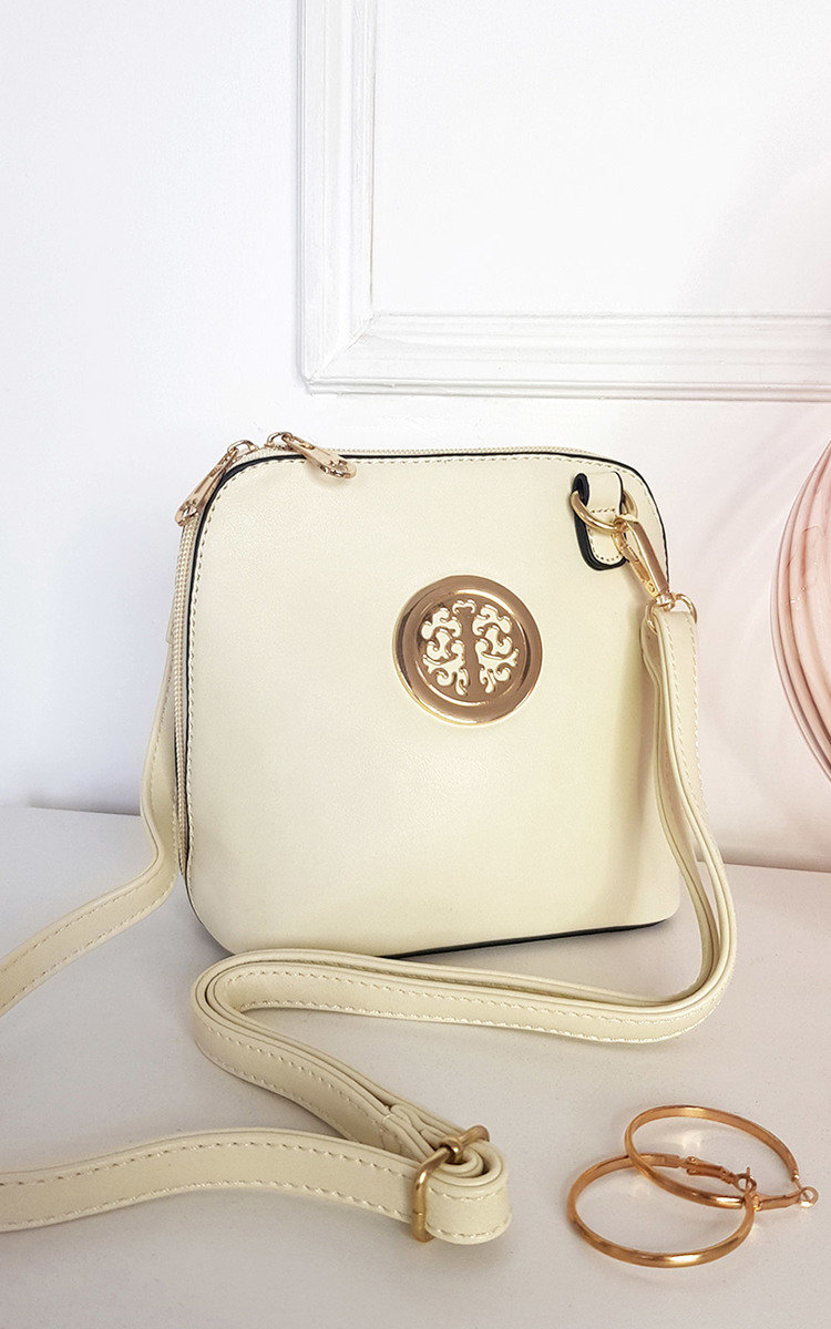 Maria Faux Leather Crossbody Bag with Gold Detail