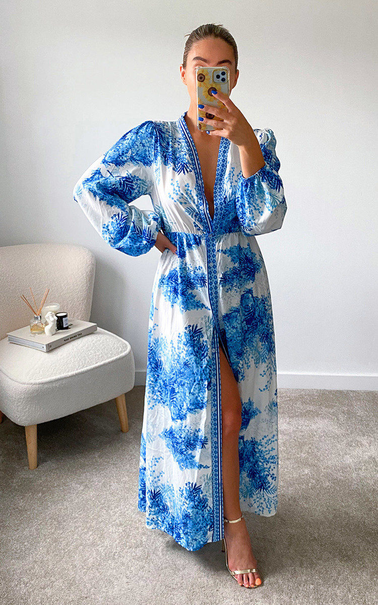 Maria Floral Button Up Maxi Dress Maria Floral Button Up Maxi Dress