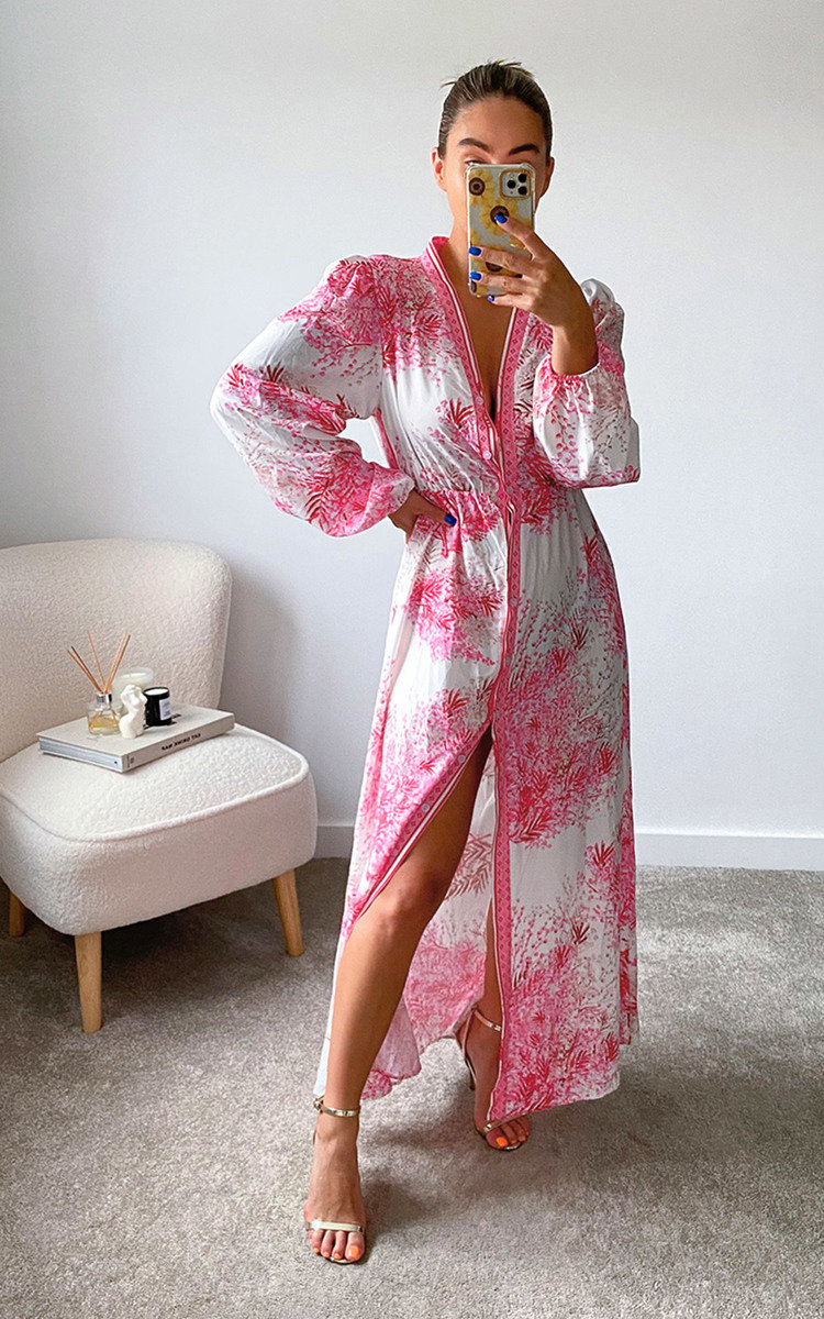 Maria Floral Button Up Maxi Dress Thumbnail