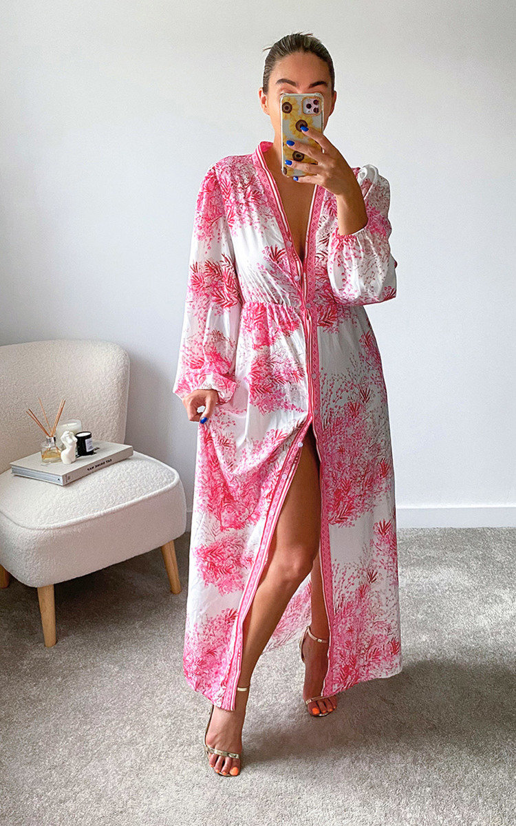 Maria Floral Button Up Maxi Dress Maria Floral Button Up Maxi Dress