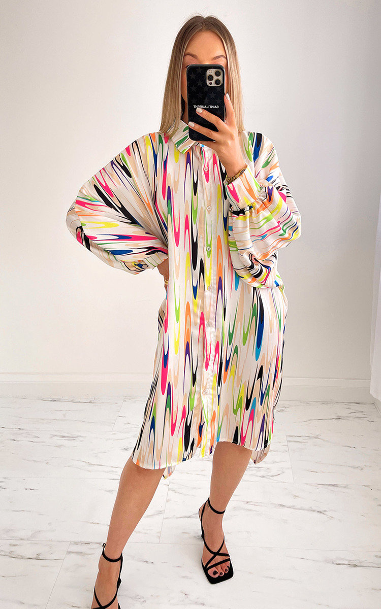 Maria Longline Printed Shirt Dress Maria Longline Printed Shirt Dress