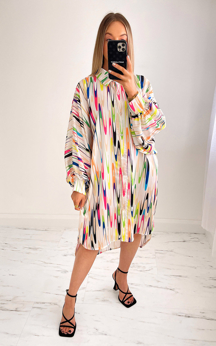 Maria Longline Printed Shirt Dress Thumbnail Maria Longline Printed Shirt Dress Thumbnail