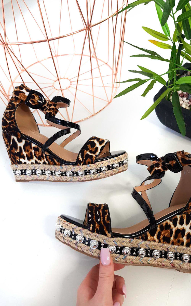 Maria Studded Crossover Wedged Heel Maria Studded Crossover Wedged Heel