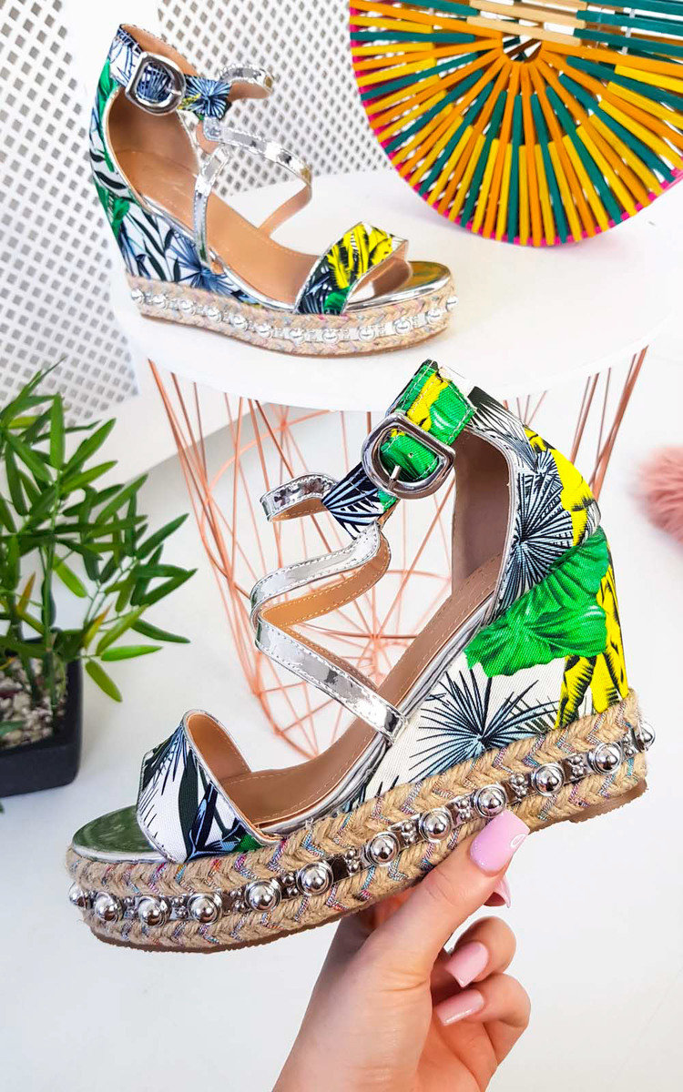 Maria Studded Crossover Wedged Heel Maria Studded Crossover Wedged Heel