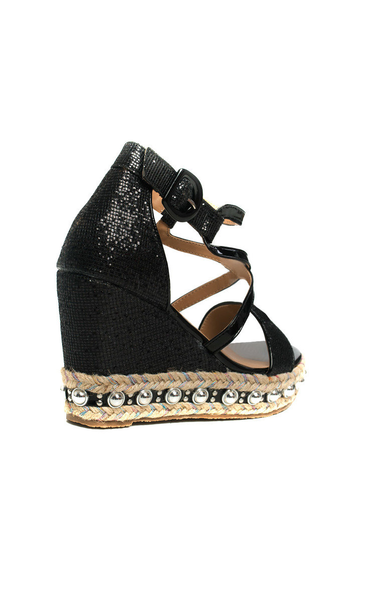 Maria Studded Crossover Wedged Heel Thumbnail Maria Studded Crossover Wedged Heel Thumbnail