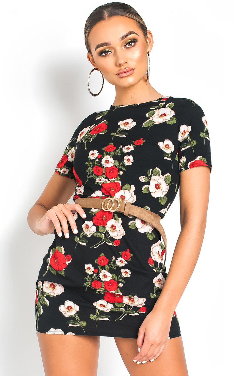 Marrianne Floral Print Mini Dress Thumbnail