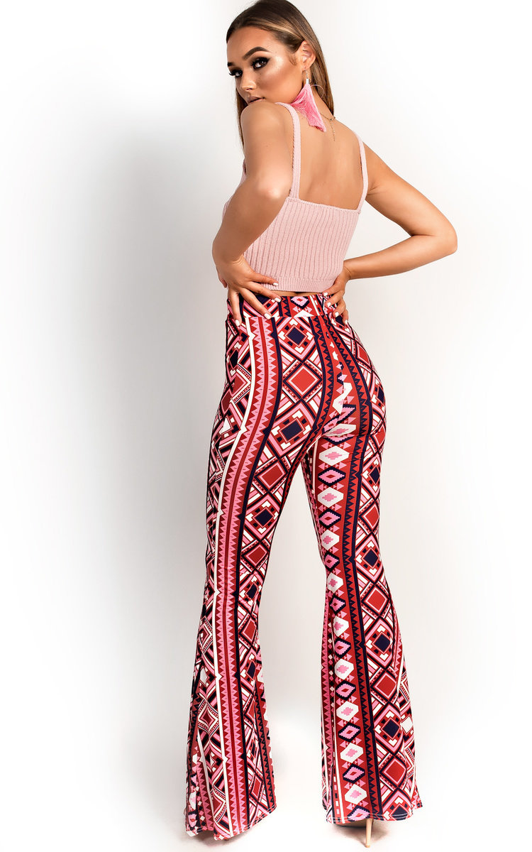 Maxi Aztec Flared Stretch Trousers  Thumbnail