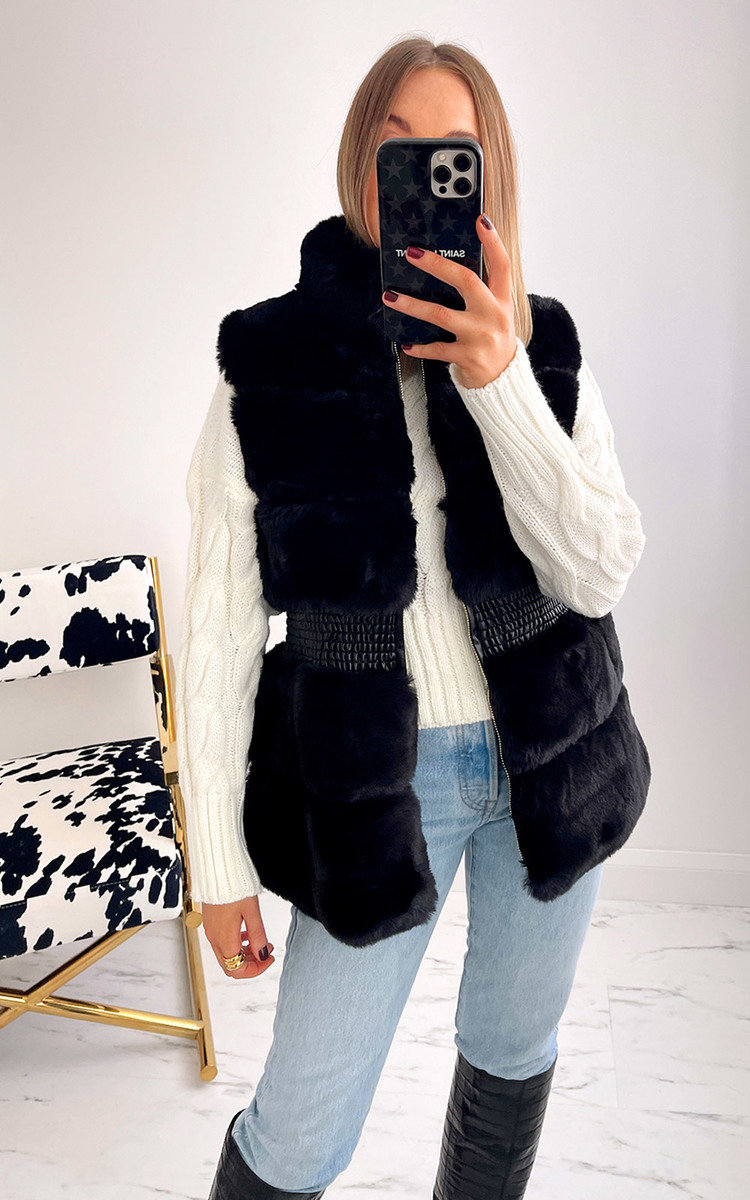 Maya Faux Fur Zip Up Gilet