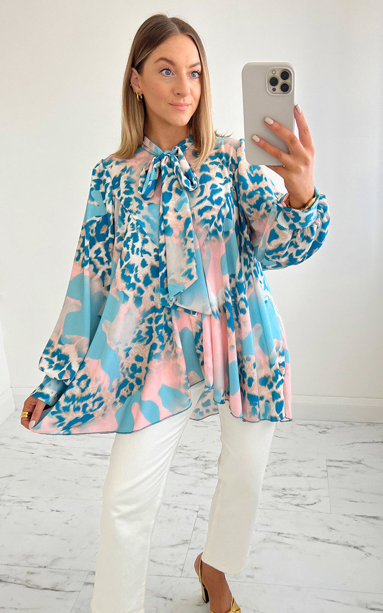 Maya Longline Printed Drop Blouse Thumbnail