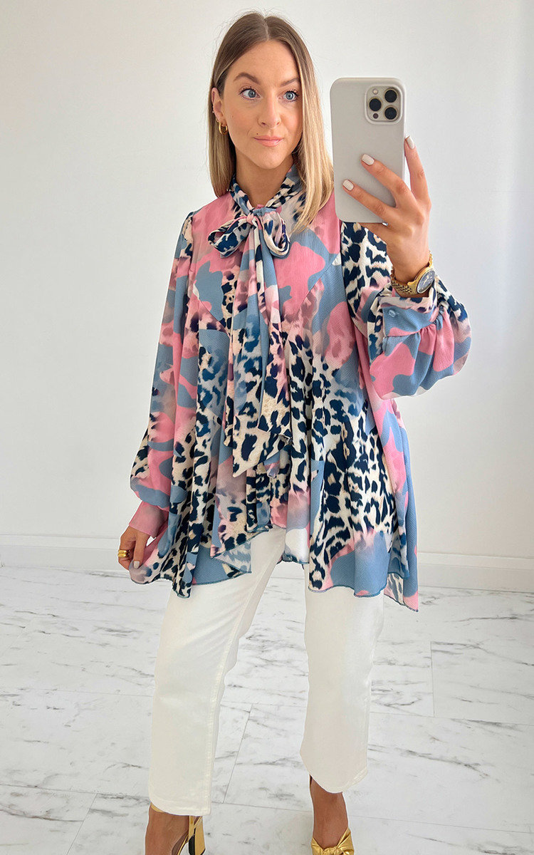 Maya Longline Printed Drop Blouse Thumbnail