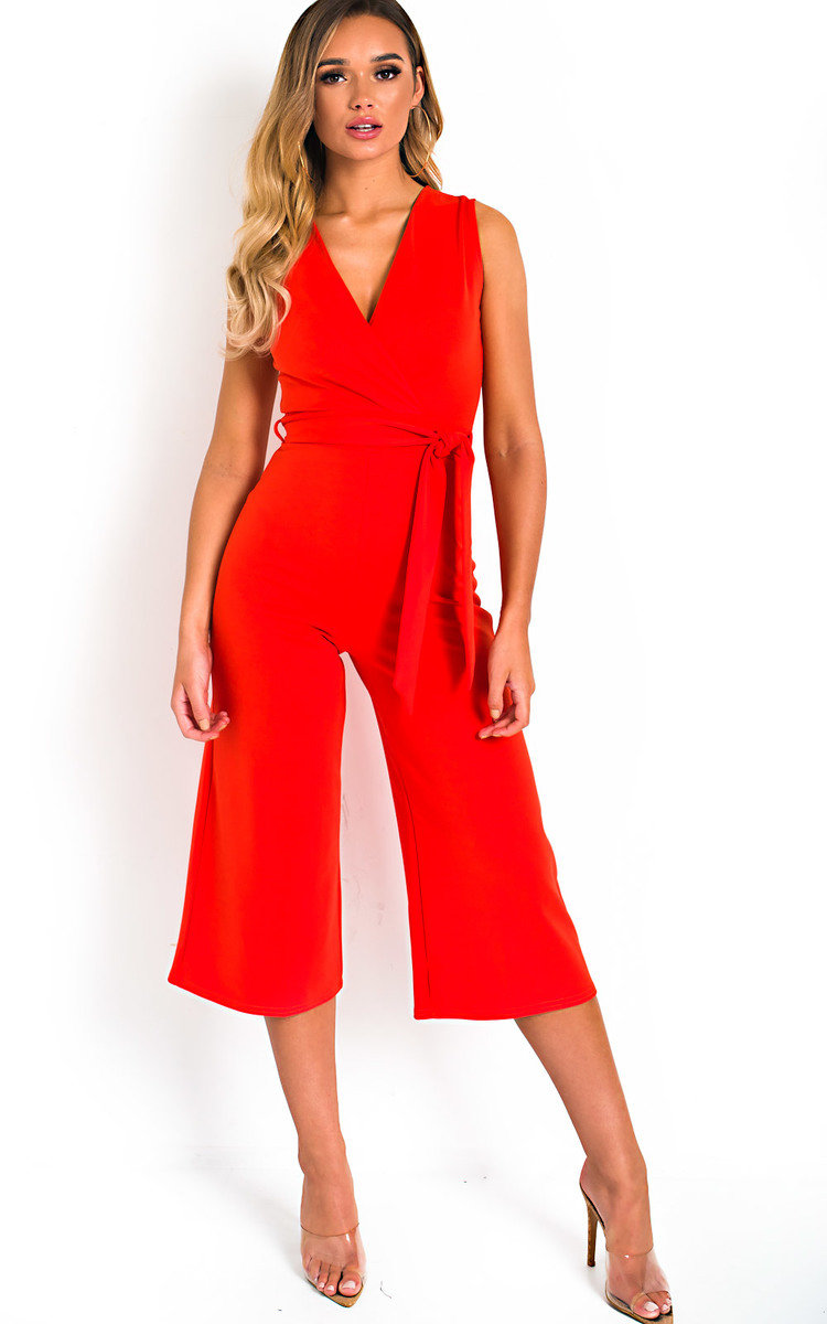 Mayah V Neck Culotte Jumpsuit Thumbnail