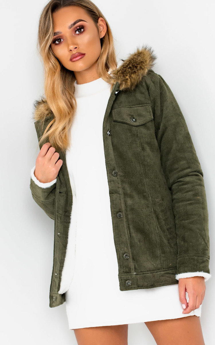 Mayne Faux Fur Hooded Cord Jacket Thumbnail Mayne Faux Fur Hooded Cord Jacket Thumbnail