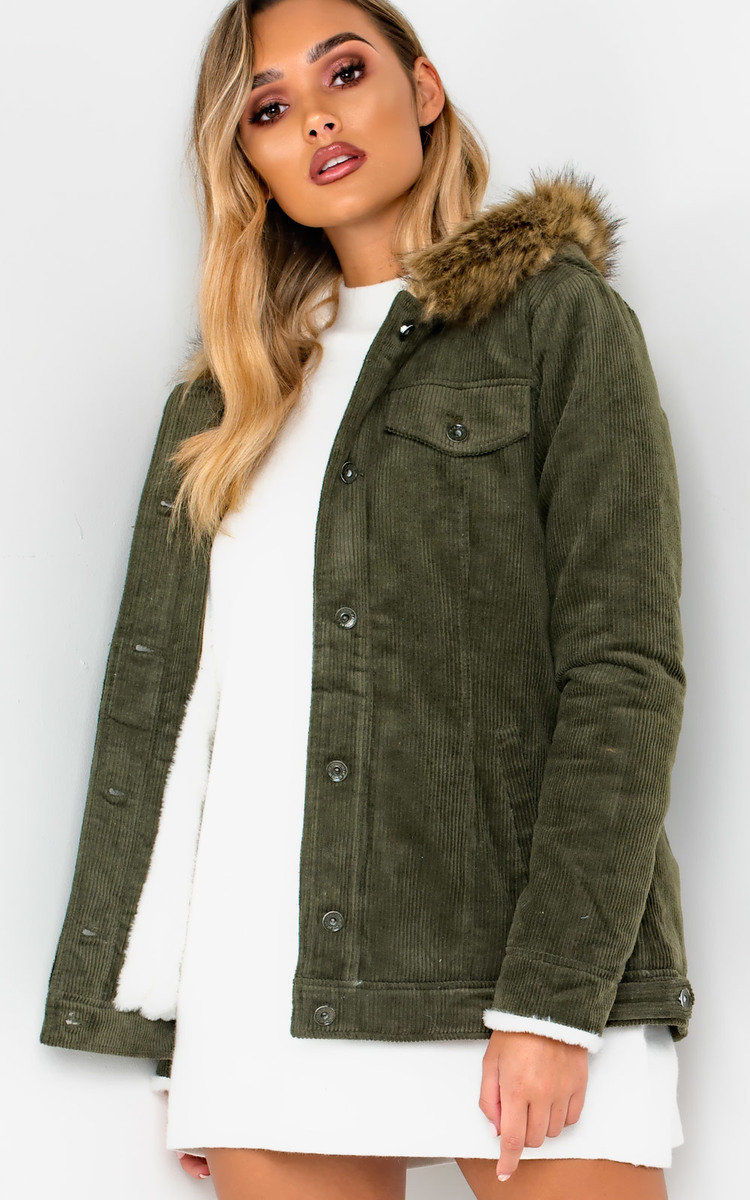 Mayne Faux Fur Hooded Cord Jacket Mayne Faux Fur Hooded Cord Jacket