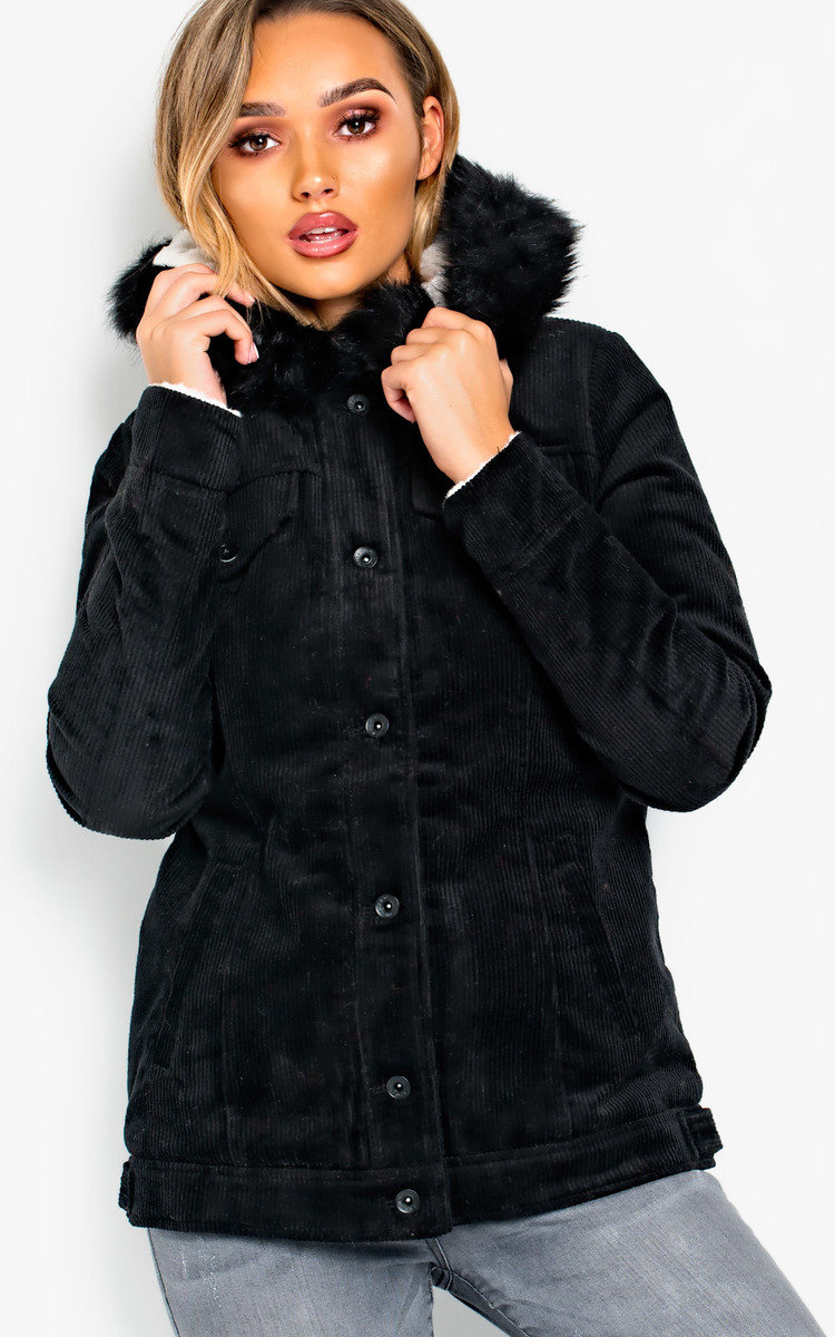 Mayne Faux Fur Hooded Cord Jacket Thumbnail Mayne Faux Fur Hooded Cord Jacket Thumbnail