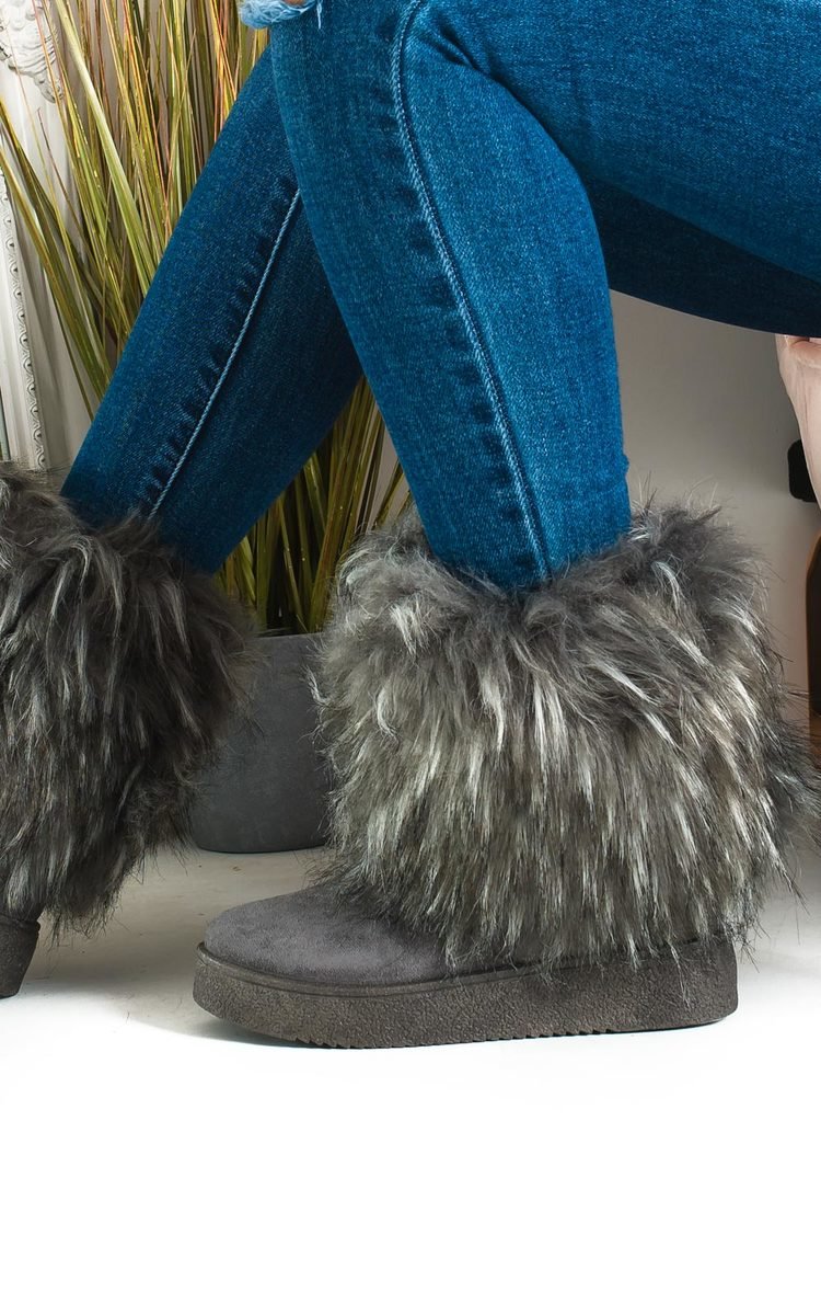 Meela Fluffy Ankle Boots Thumbnail