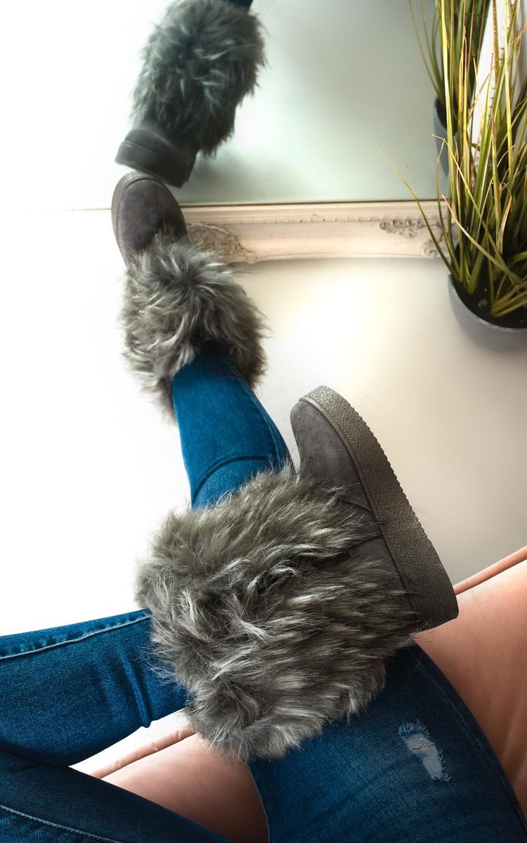 Meela Fluffy Ankle Boots Thumbnail