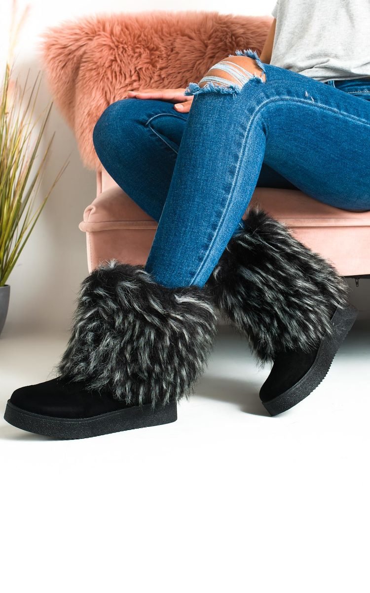 Meela Fluffy Ankle Boots Thumbnail