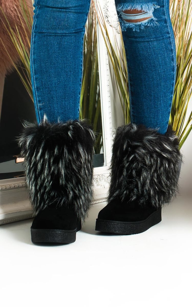 Meela Fluffy Ankle Boots Thumbnail