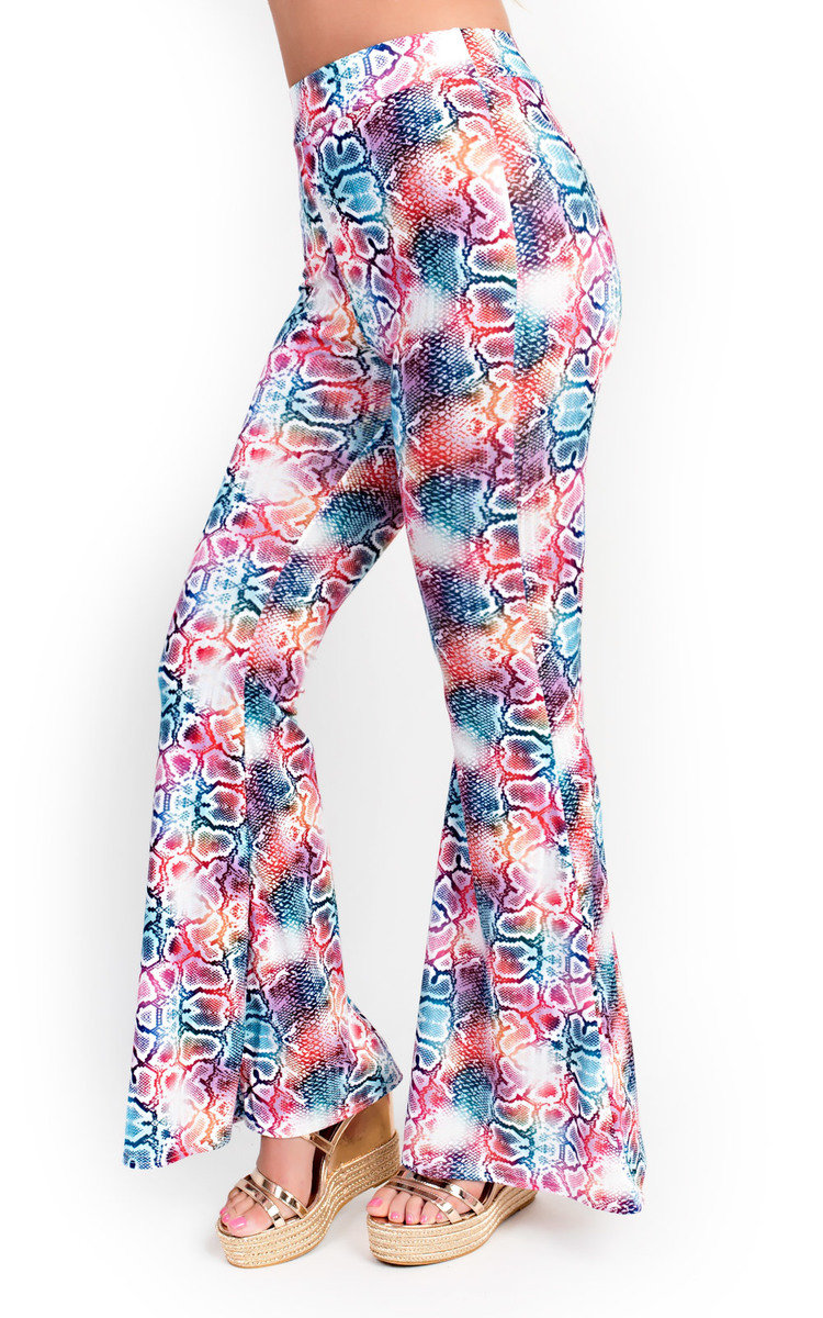 Meg High Waist Printed Flare Trousers  Thumbnail