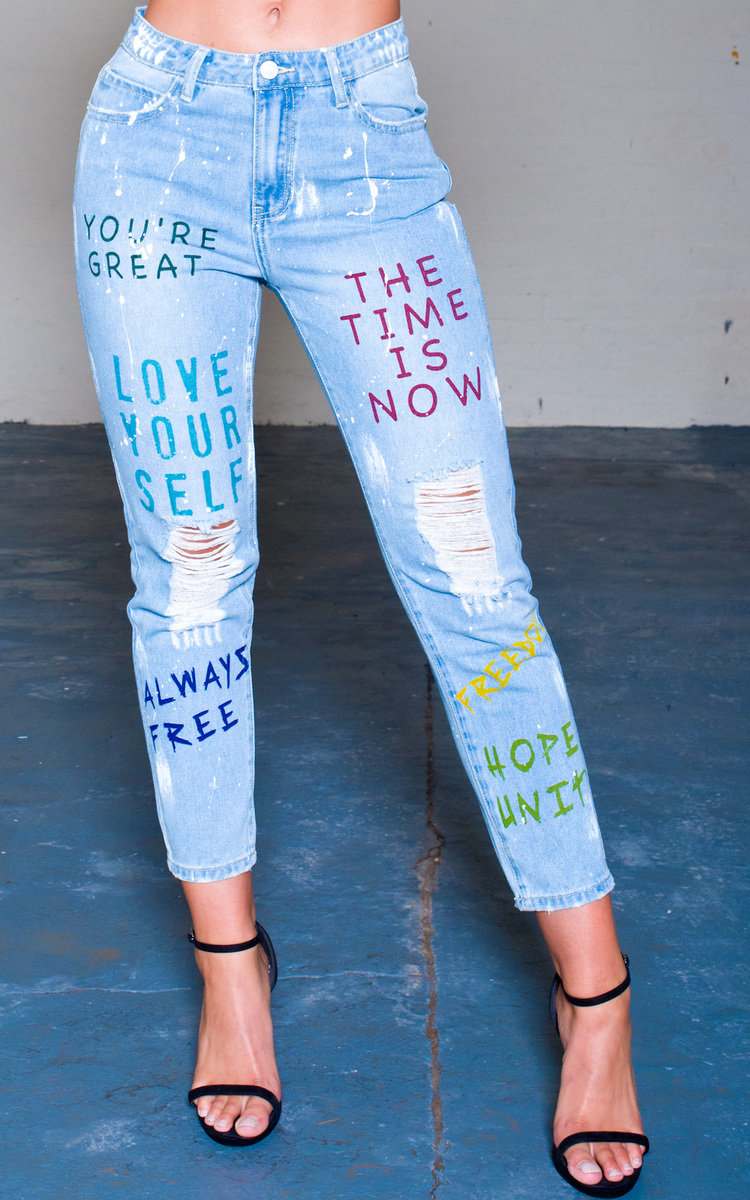 Meghan Distressed Mom Jeans Thumbnail Meghan Distressed Mom Jeans Thumbnail