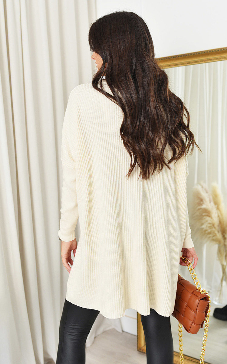Melissa High Neck Longline Knitted Jumper Thumbnail Melissa High Neck Longline Knitted Jumper Thumbnail