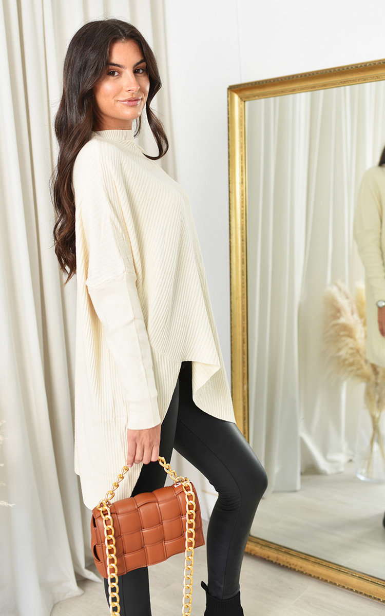 Melissa High Neck Longline Knitted Jumper Thumbnail Melissa High Neck Longline Knitted Jumper Thumbnail