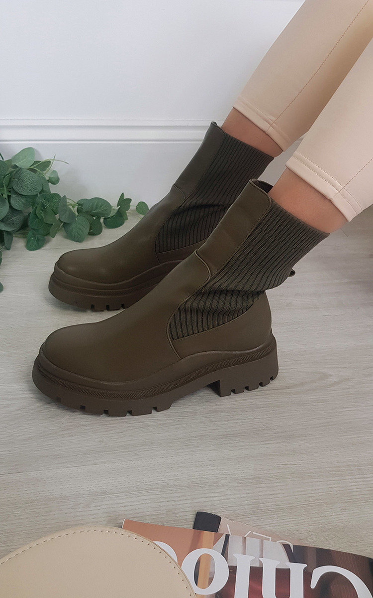 Melissa Mid Calf Chunky Sock Boot Melissa Mid Calf Chunky Sock Boot