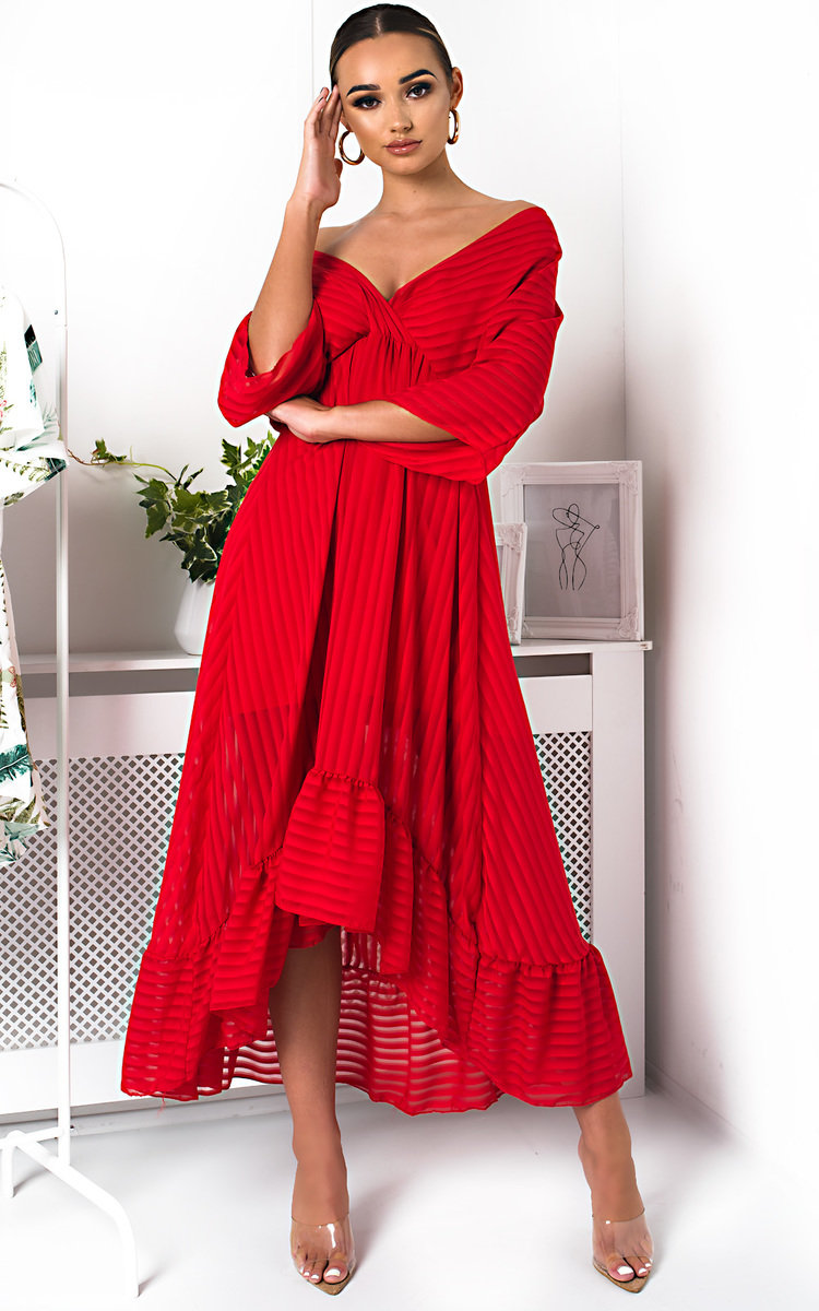 Melody Belted Frill Maxi Dress Thumbnail Melody Belted Frill Maxi Dress Thumbnail