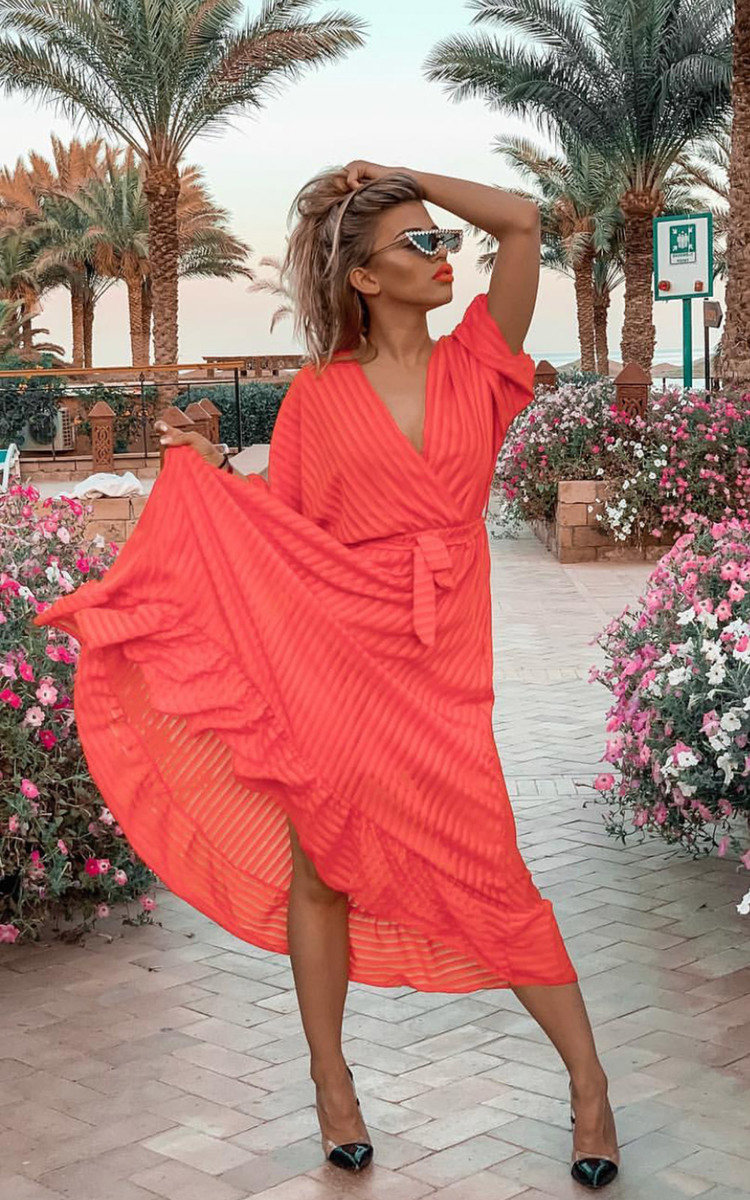 Melody Belted Frill Maxi Dress Thumbnail