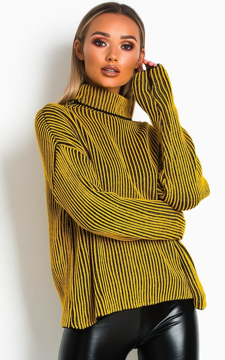 Mhari Oversized Polo Neck Knitted Jumper Thumbnail Mhari Oversized Polo Neck Knitted Jumper Thumbnail