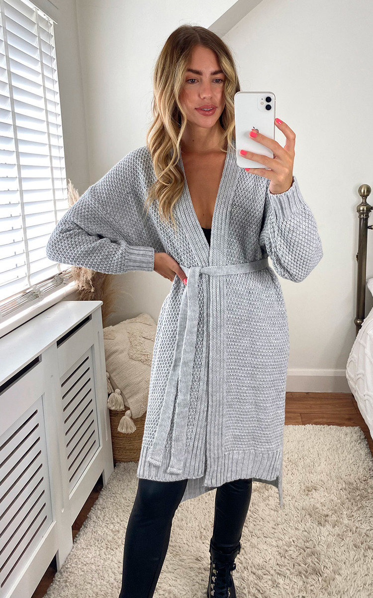 Mia Tie Front Long Length Cardigan