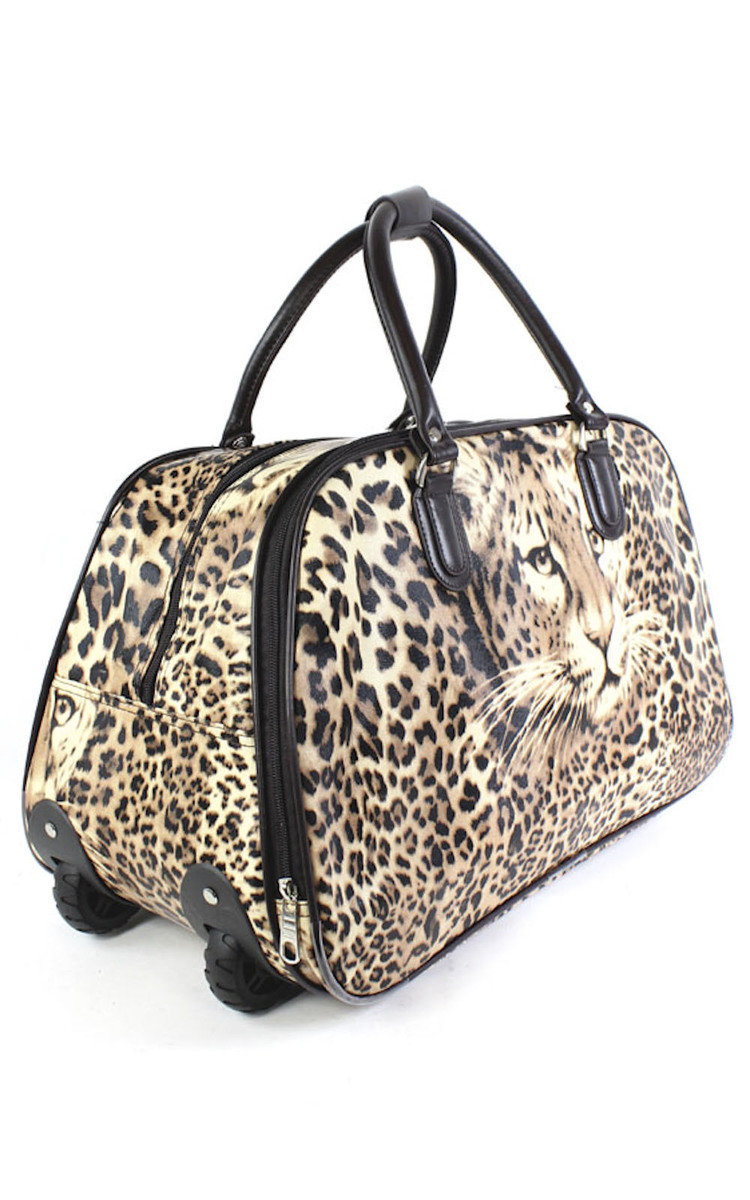 Mila Leopard Travel Trolley Bag  Thumbnail