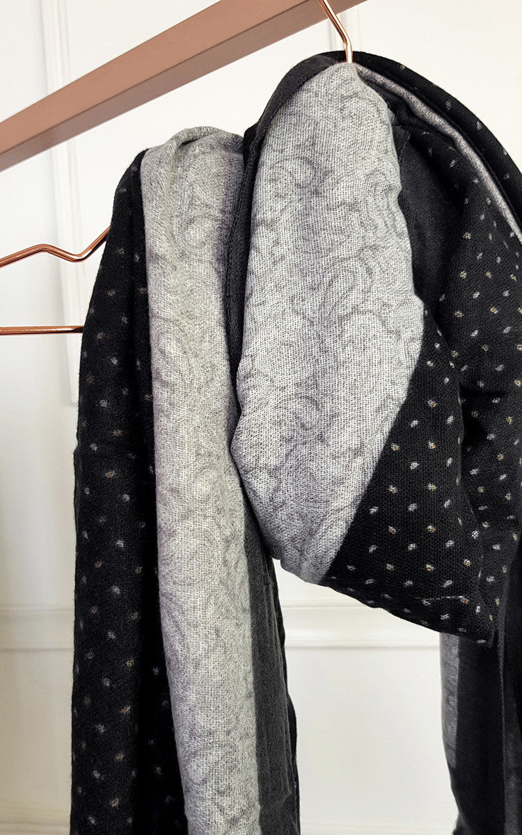 Millie Printed Scarf with Pom Pom Detail Thumbnail Millie Printed Scarf with Pom Pom Detail Thumbnail