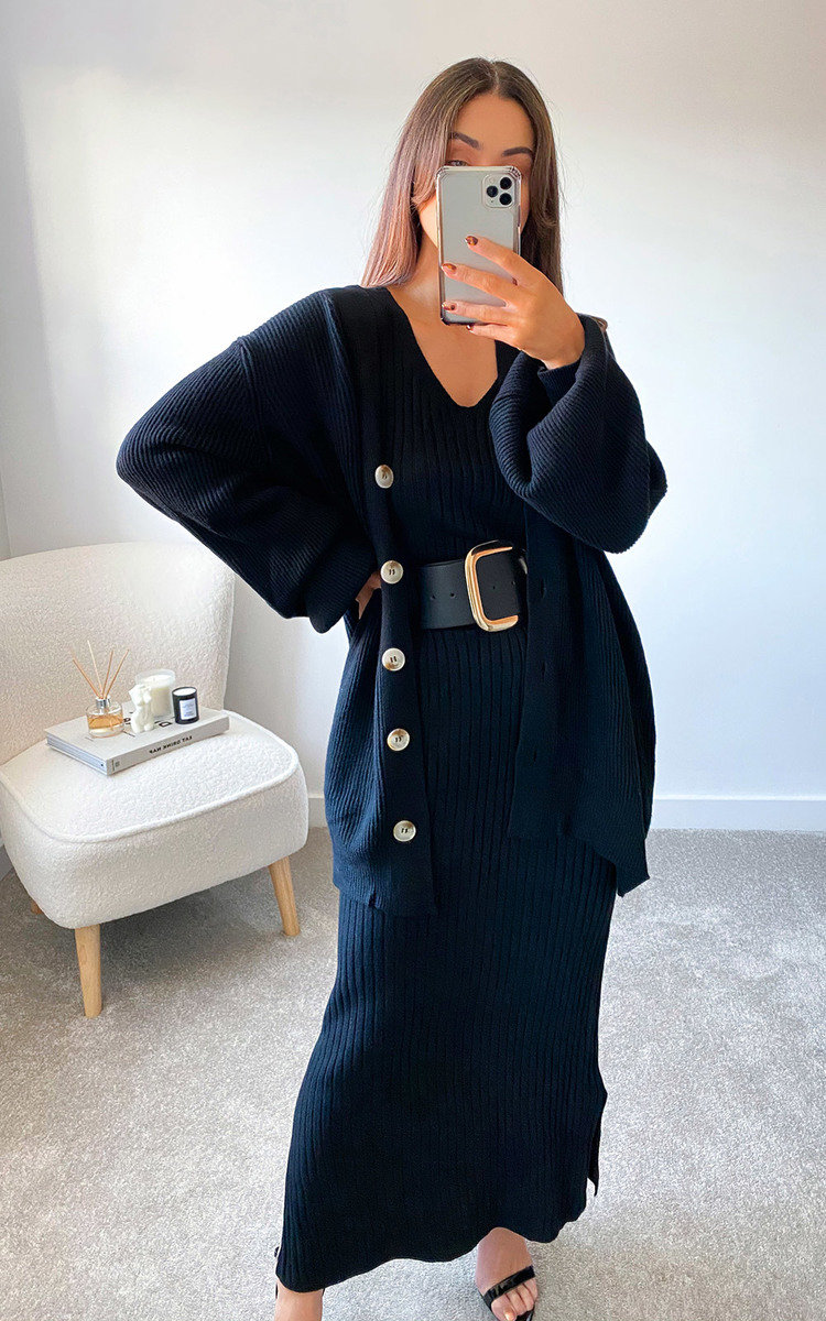 Mimi Knitted Longline Dress & Cardigan Co-Ord Mimi Knitted Longline Dress & Cardigan Co-Ord