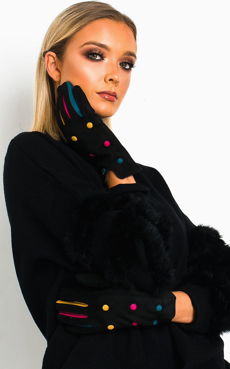 Mimi Multi Colour Button Gloves 