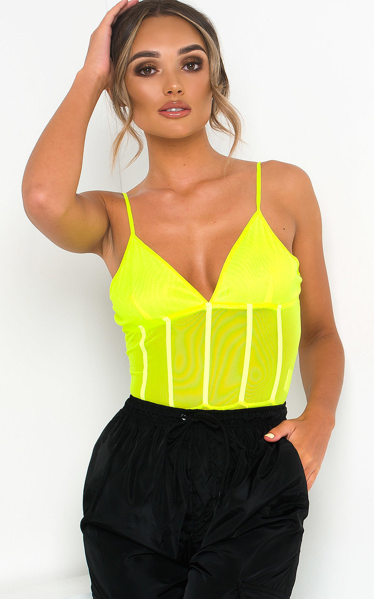 Mirrin Neon Mesh Bodysuit Thumbnail