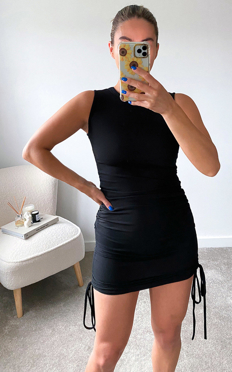 Misty Ruched Side Sleeveless Mini Dress Thumbnail Misty Ruched Side Sleeveless Mini Dress Thumbnail