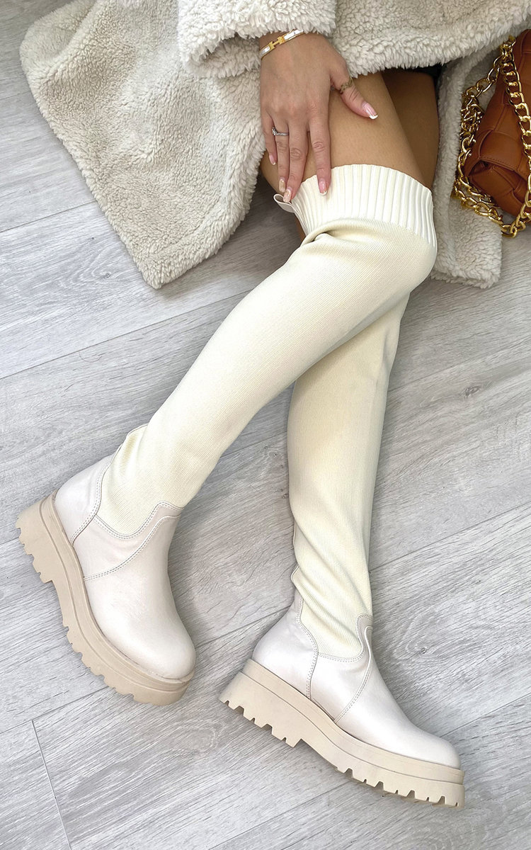 Mollie Knee High Chunky Boots Thumbnail