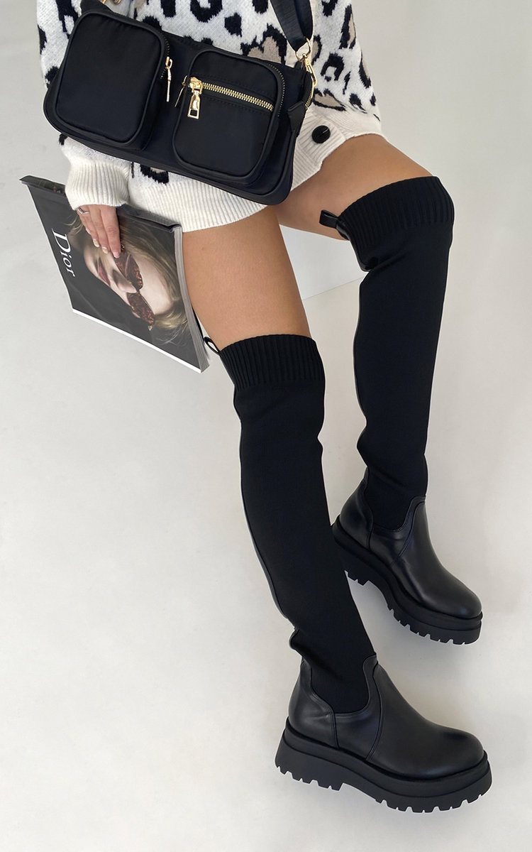 Mollie Knee High Chunky Boots Thumbnail