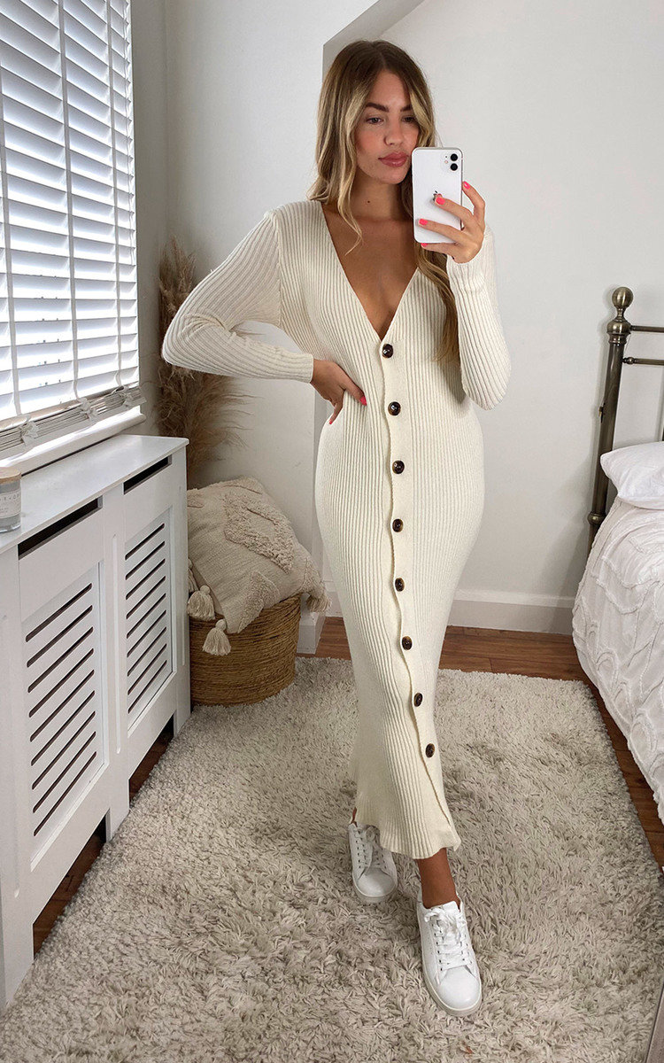 Molly Knitted Button Down Maxi Dress Thumbnail