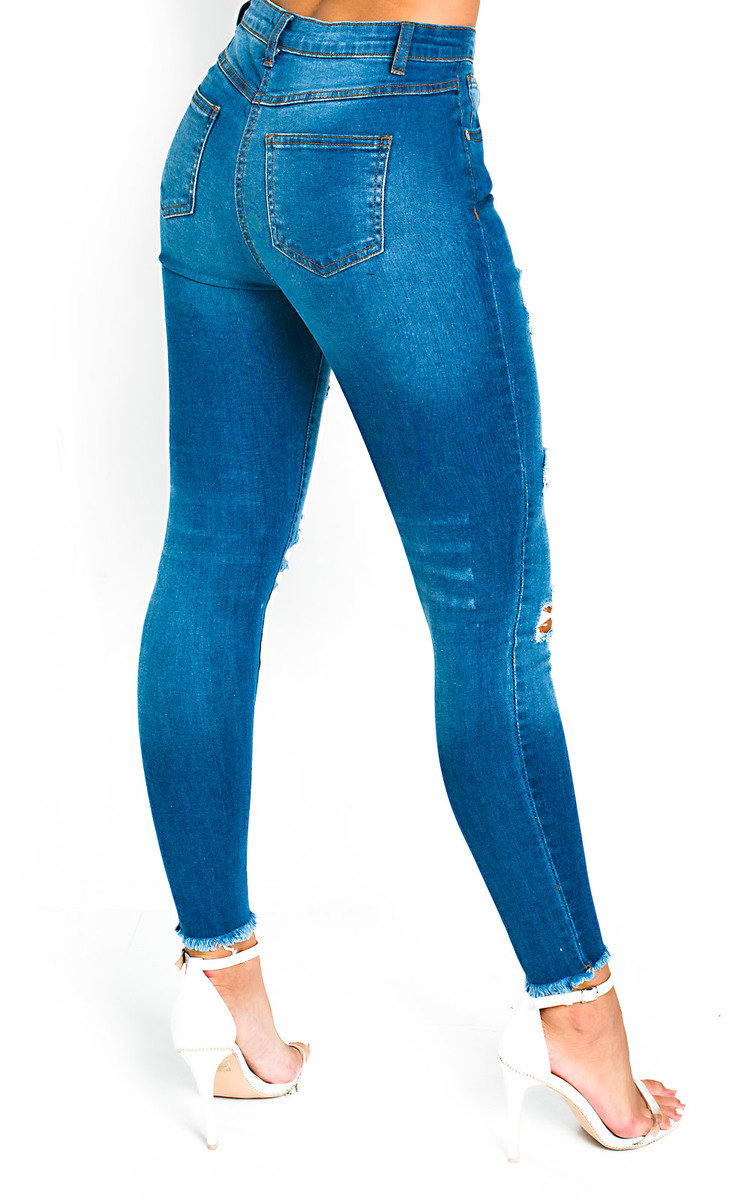 Mona Distressed Frayed Skinny Jeans  Thumbnail