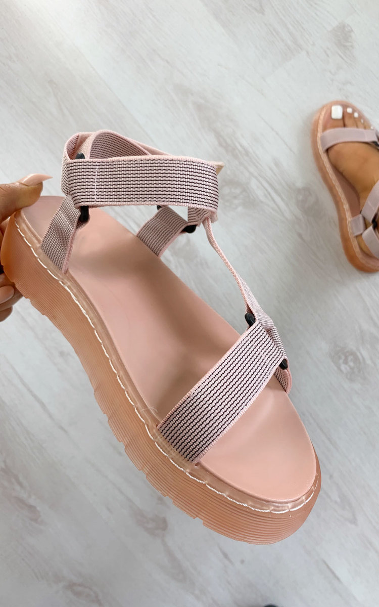 hot pink velcro sandals