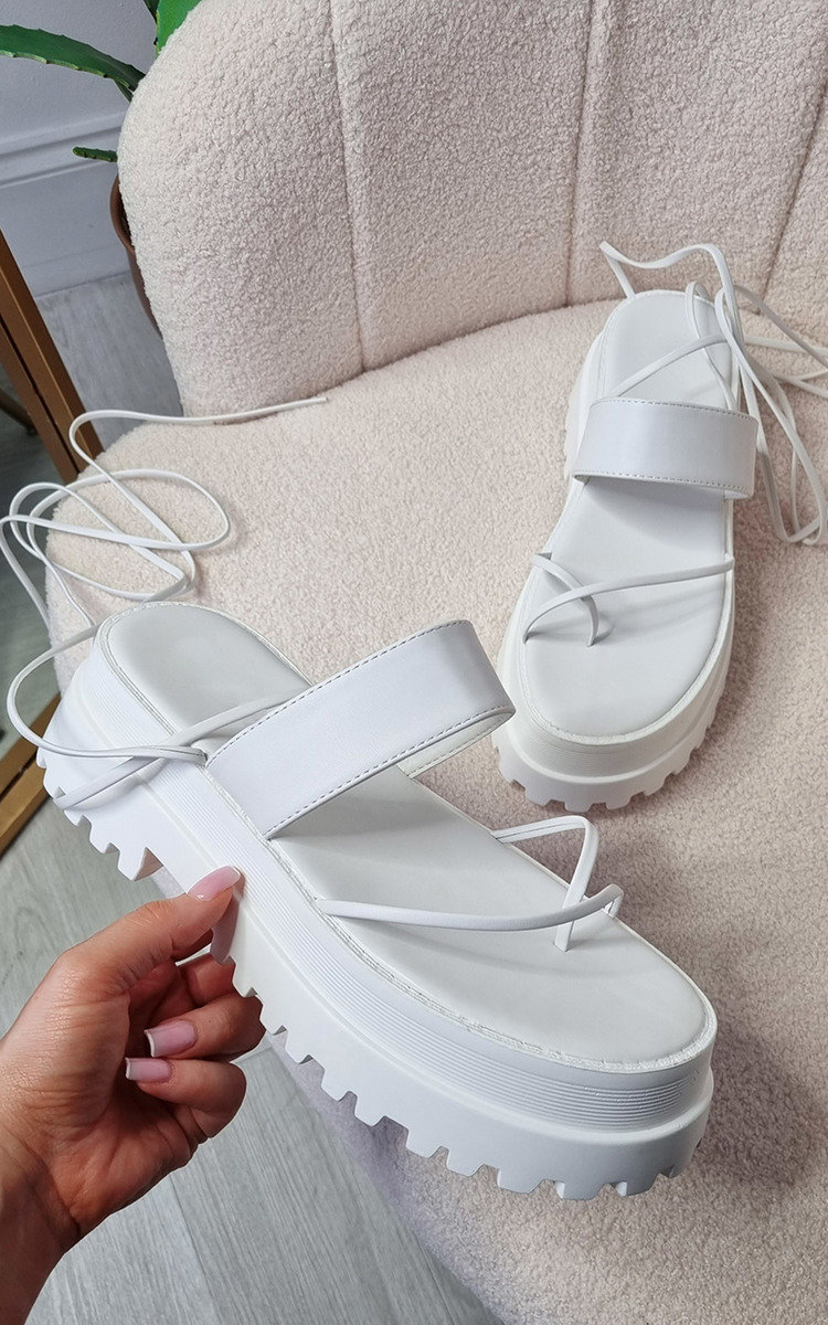 Morgan Faux Leather Strappy Lace Up Sandals Thumbnail Morgan Faux Leather Strappy Lace Up Sandals Thumbnail