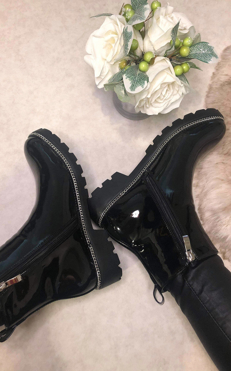 Morgan Patent Faux Leather Ankle Boots Thumbnail