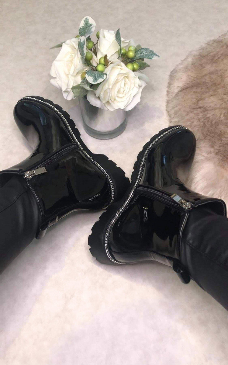 Morgan Patent Faux Leather Ankle Boots