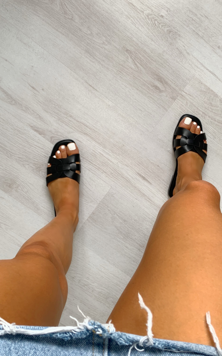 Natalie Faux Leather Slip On Sandals Natalie Faux Leather Slip On Sandals