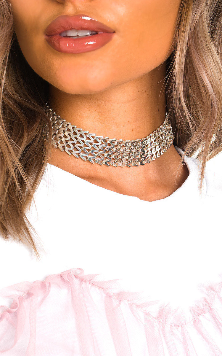 Natalie Silver Zigzag  Choker Thumbnail