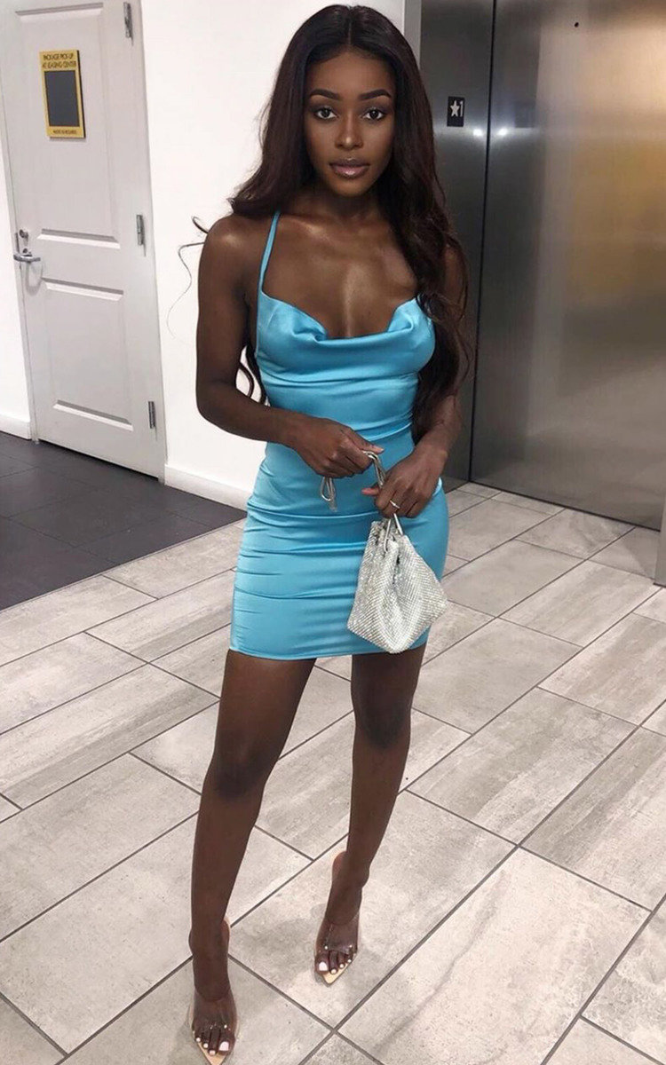 Neesa Satin Backless Mini Dress Thumbnail Neesa Satin Backless Mini Dress Thumbnail