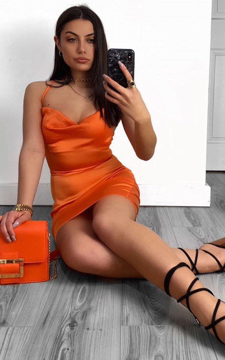 Neesa Satin Backless Mini Dress Neesa Satin Backless Mini Dress